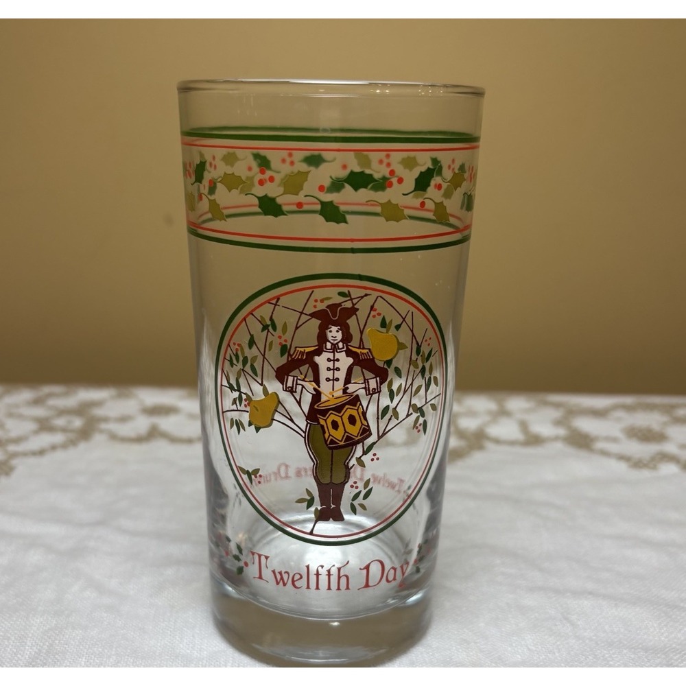 Vintage‎ Anchor Hocking 12 Days Christmas Replacement Glass 12 Drummers Drumming